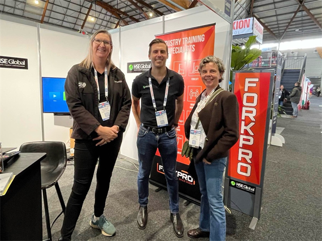 Ann pays a visit to Michael and Michelle at ForkPro at CeMAT Australia 2025