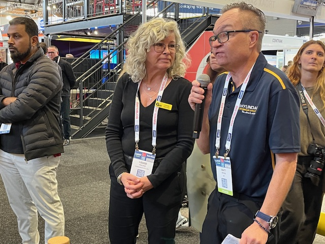 Louise Inglese, CEO of GenieGrips, a sponsor of this year's Australian Forklift Championships is interviewed as day two of the competition unfolds.