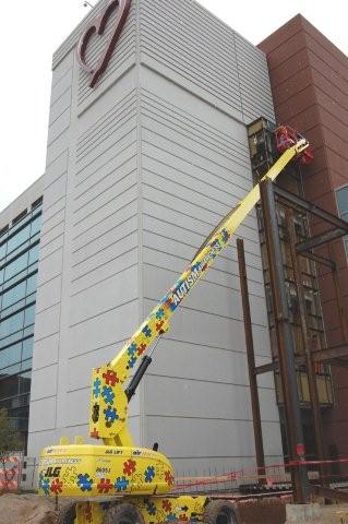 Boom lift to raise autism awareness