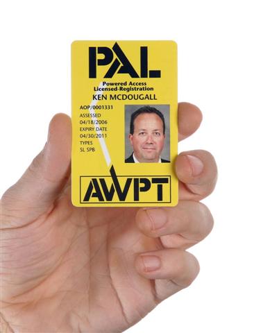 Ken McDougall's Powered Access Licence card