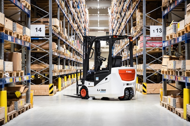 Bobcat releases 3-wheel forklift and lithium-ion batteries