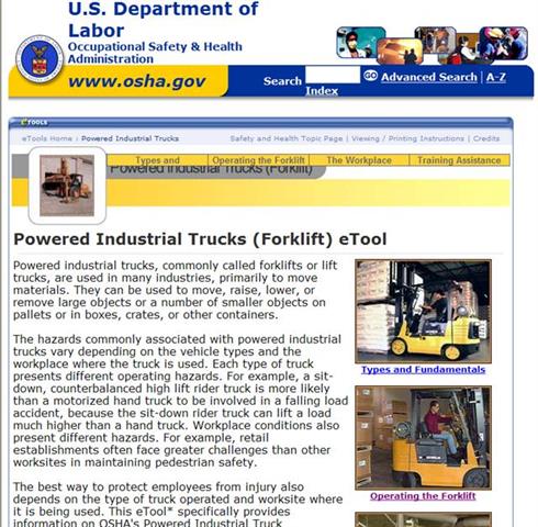 eTool : Powered Industrial Trucks (Forklift) - Load Handling