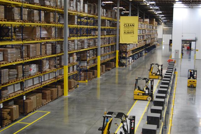 While Ikea won't name its suppliers, this image reveals its fleet of Yale electrics