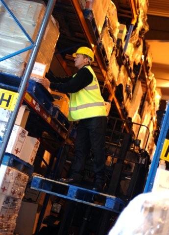 Incorrect procedure for standing on a forklift