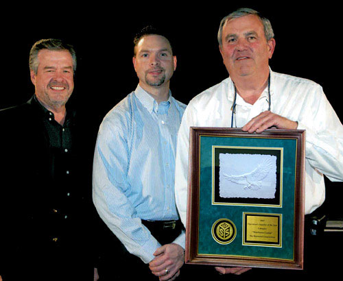 (L-R)Terry Taylor, SYSCO; Aaron Holtman, The Raymond Corp; Royce Day, The Raymond Corp.