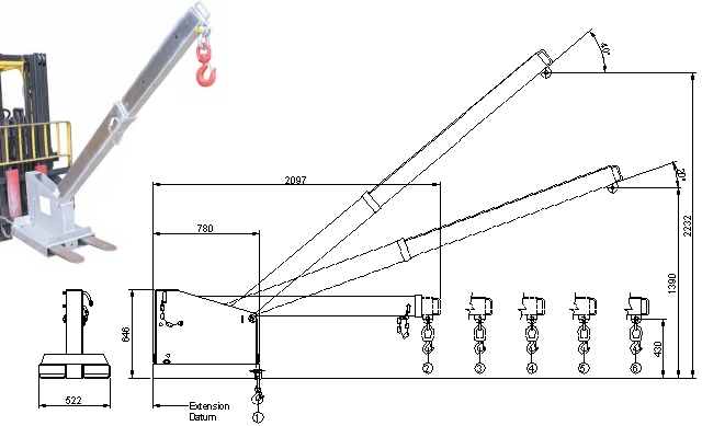 Type TJCL45 Tilting Jib Long - 4.5 Tonne. Click to view the larger image