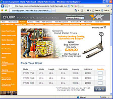 Customers can now buy hand pallet trucks online.
