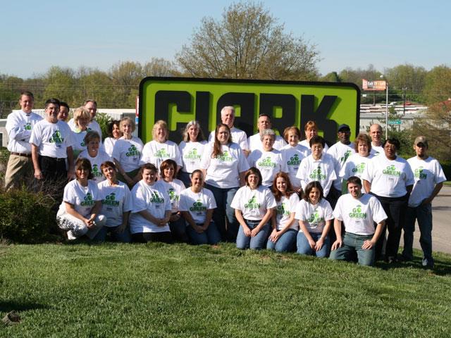 Clark employees celebrating Earth Day.