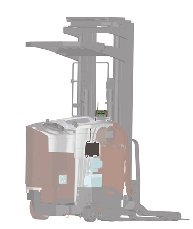 Raymond's iPort connector links forklifts to a computer system.