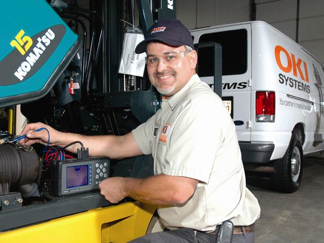 All OKI service vans are fitted with GPS units.