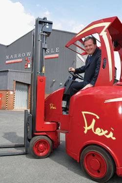 John Maguire in a Flexi articulated truck.