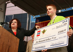 JR Poole, a senior from East Rowan High School won AEM's inaugural scholarship for an essay he wrote.