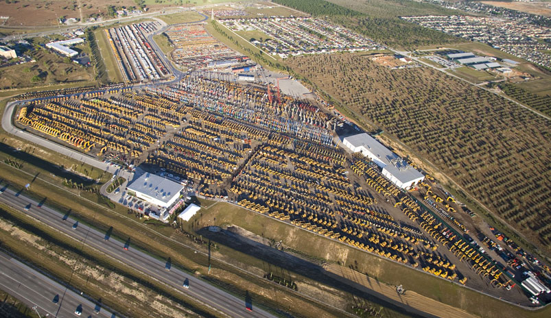 An aerial photo of the Orlando auction site.
