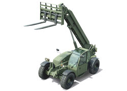 A JLG military telehandler.