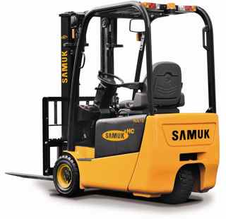 The J Series electric three-wheel forklift.