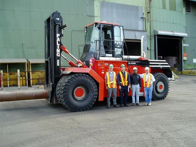 Paling Transporter Delivers 40 Ton Coil Handling Lift Truck to Hamilton Works Facility, U.S. Steel Canada