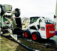 A Bobcat skid steer loader.