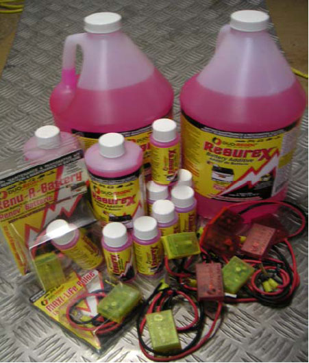 Rejuvenation Kits for electric forklift batteries.