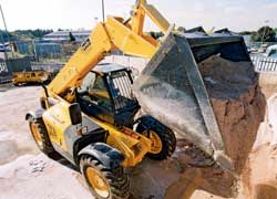 A JCB telehandler
