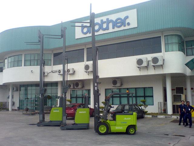 Baoli forklifts outside Brother's Johor site