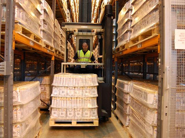 Health and beauty deodorants being handled at CERT's Top Tier COMAH site by Crown equipment explosion protected by Pyroban.