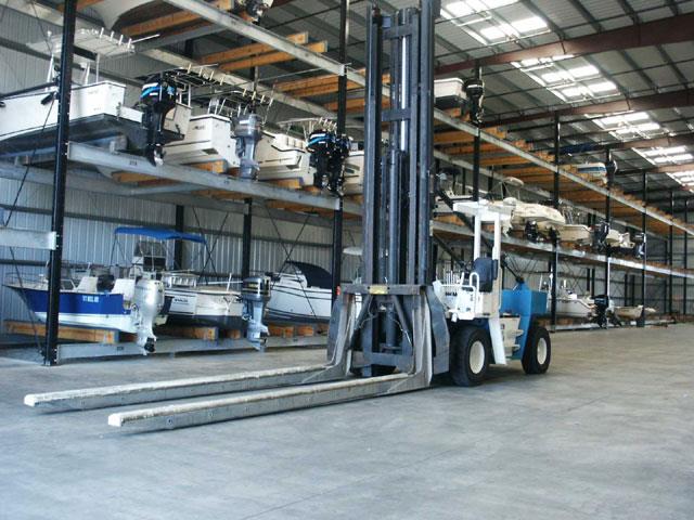 A boat storage facility.