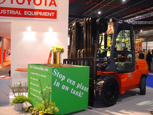 The Toyota forklift that runs on vegetable oil.