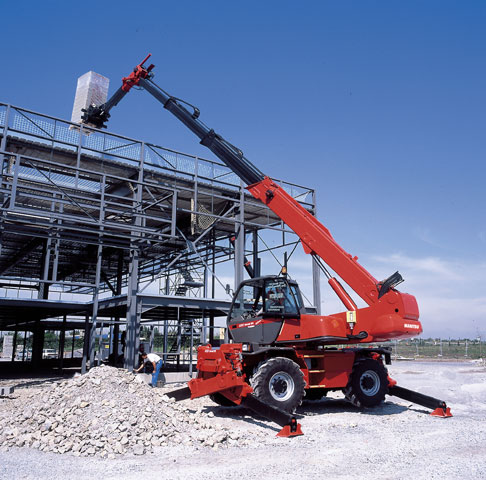 A Manitou rotating telehandler.