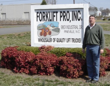 Tim Smith at Forklift Pro's Pineville, North Carolina headquarters.