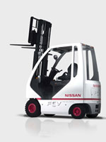The fuel cell-powered Nissan forklift.