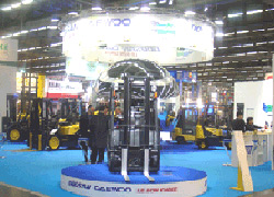 The Doosan Infracore stand at Manutention 2006.