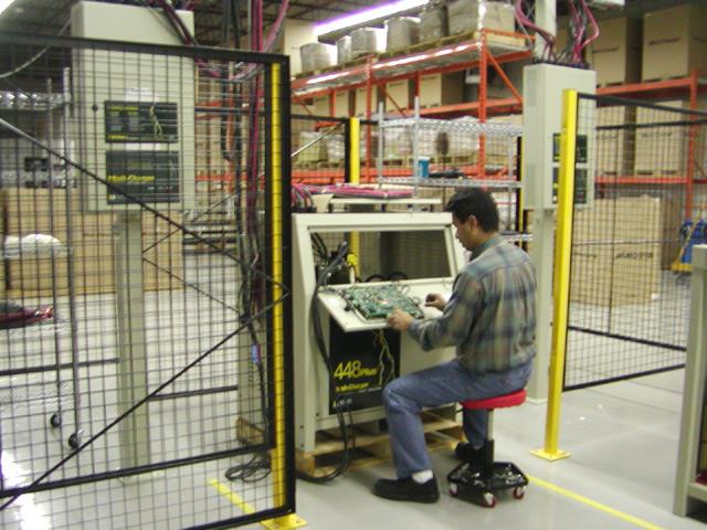 Minit-Charger undergoing pre-shipment <br />testing at the Minit-Charger manufacturing centre.