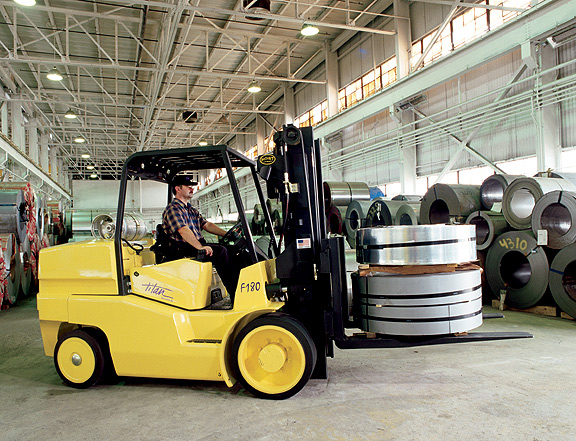 A Titan Series cushion-tyre forklift