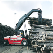 A Svetruck TMF 15/11 log stacker.