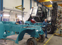 SMV forklift assembly at the Markaryd plant.