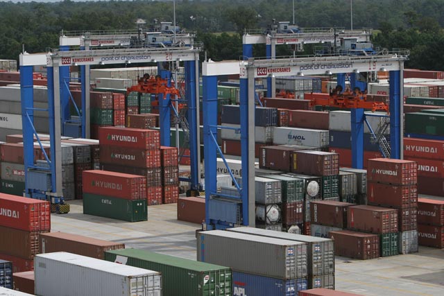 KCI Konecranes 50 ton rubber tyred gantry cranes at Port of Charleston