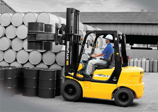 A Hyundai HDF25-5 forklift.