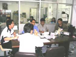 The engineers hard at work.