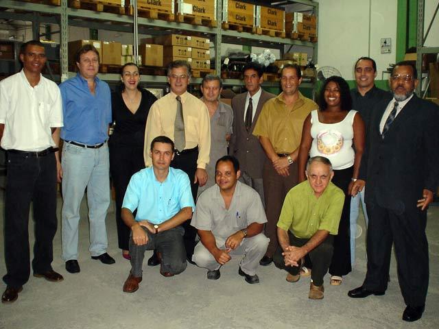 Aldo Neves (far right) with the other co-owners of Clark Material Handling South America. Click the photo for an enlargement.