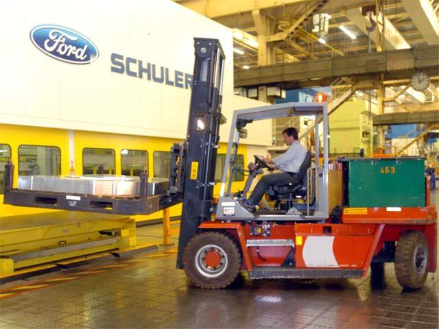 Ford uses 40 Kalmar electric forklifts in five European factories.
