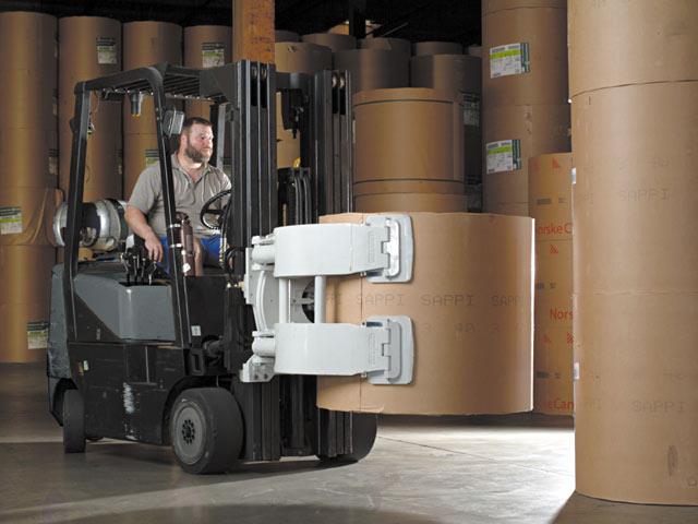 <b>Cascade 38F Paper roll clamp fills need for newspapers and printers</b>