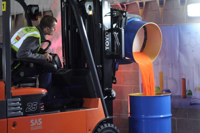 Anthony O'Reilly pouring materials for 'Alchemy'