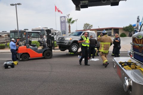 Forklift operator responds in emergency, receives recognition