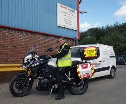 Jamie Baker will use a motorbike for emergency call-outs in London.