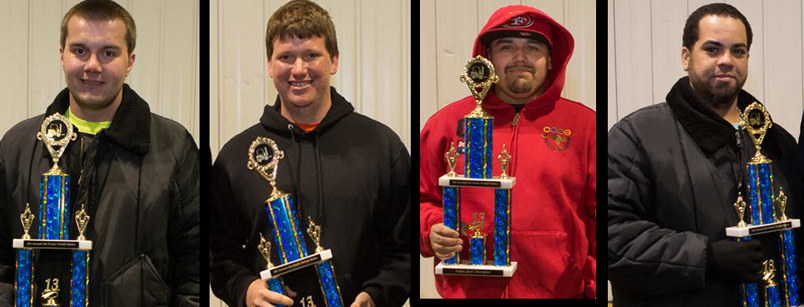 Winners (from left): Ryan Mangold, Elliot Thompson, Miguel Sanchez Jr and Omar Morales