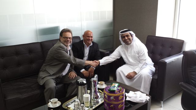 (L-R) Tim Whiteman, IPAF CEO; Jason Woods, newly appointed IPAF representative for the UAE; and Dr Ali Salem Al Qaiwani, director of occupational health and safety, UAE Ministry of Labour.