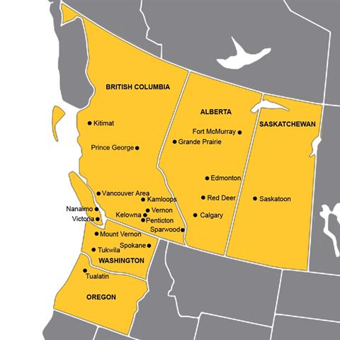 Leavitt Machinery locations, click for larger view