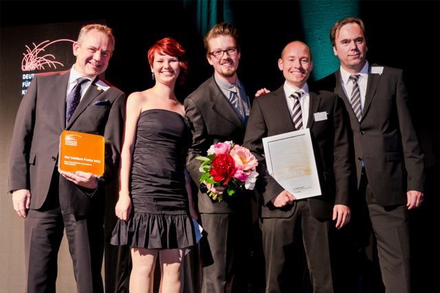 Matthias Klug accepted the Golden Spark from laudatory speaker Julia Schmidt at a gala ceremony.