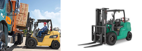 CAT's version (left) and Mitsubishi’s new FD40N1-FD55N1 series (right)