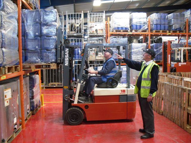 Forklift driver training in progress at Carrylift's new centre in Skelmersdale.